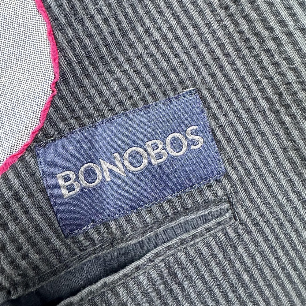 Bonobos Seersucker Blazer Mens 44R Gray Striped Cotton Two Button Sport Coat - Picture 6 of 16